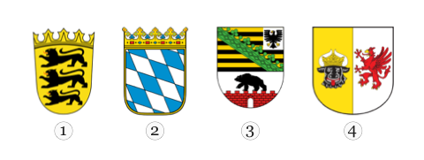 Abbildung zu Frage 1: Bild 1 bis 4