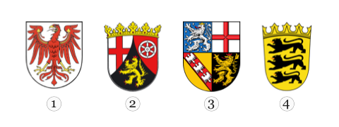 Abbildung zu Frage 1: Bild 1 bis 4