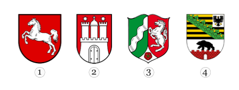 Abbildung zu Frage 1: Bild 1 bis 4