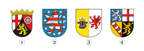 Abbildung zu Frage 1: Bild 1 bis 4