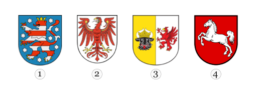 Abbildung zu Frage 1: Bild 1 bis 4