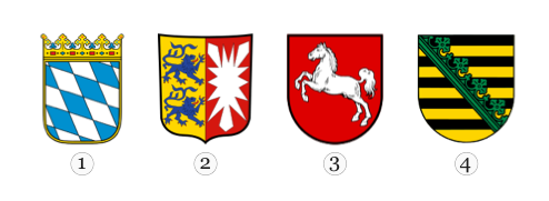 Abbildung zu Frage 1: Bild 1 bis 4