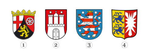 Abbildung zu Frage 1: Bild 1 bis 4