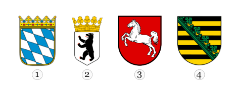 Abbildung zu Frage 1: Bild 1 bis 4