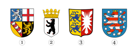 Abbildung zu Frage 1: Bild 1 bis 4